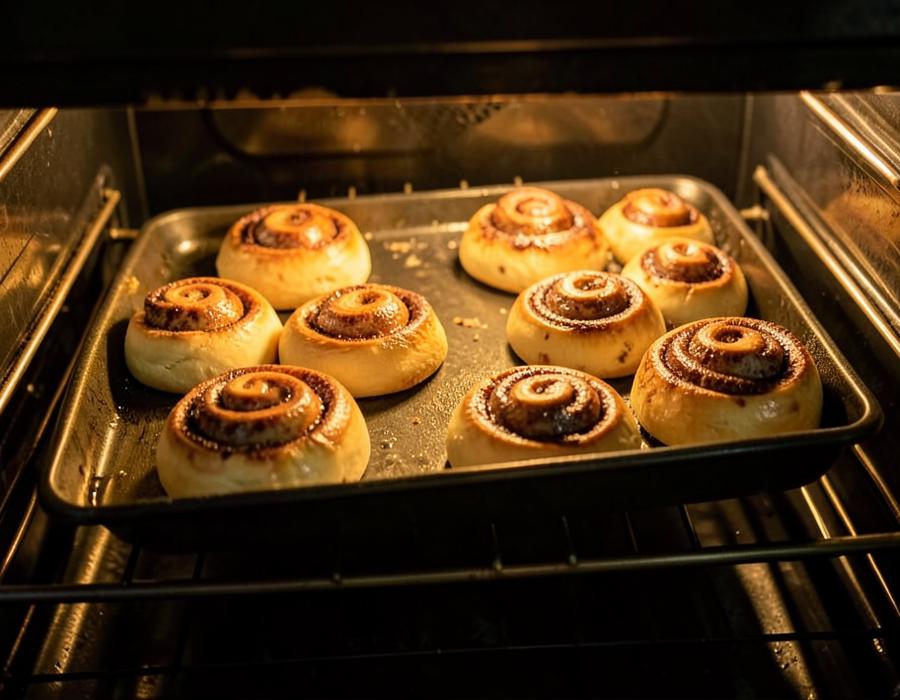 Distintos estilos de rollos de canela recién horneados